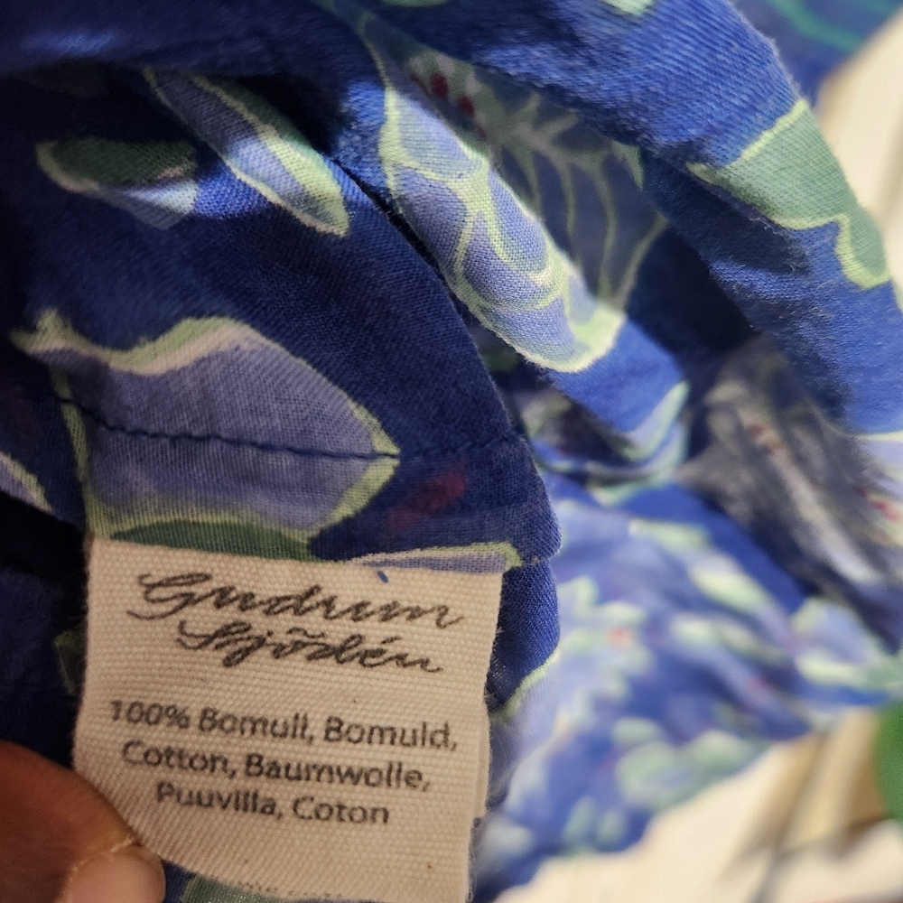 Gudrun Sjodén Artiste Blouse In Organic Cotton Blue Size M With Pockets - Picture 5 of 6